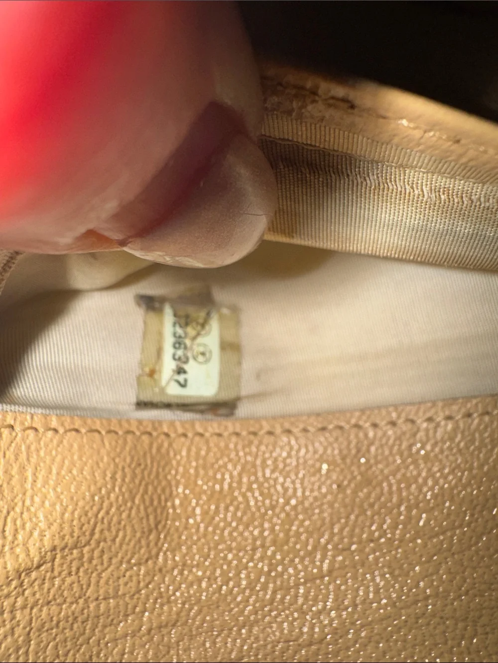 CHANEL Beige Leather CC Vintage Card holder